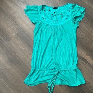 Teal long too/short dress